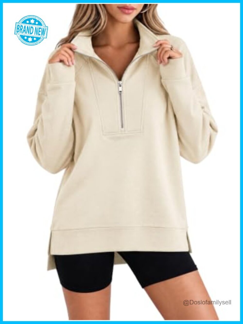 Half Zip Sweatshirt Oversized Workout Pullover Hoodie Y2K